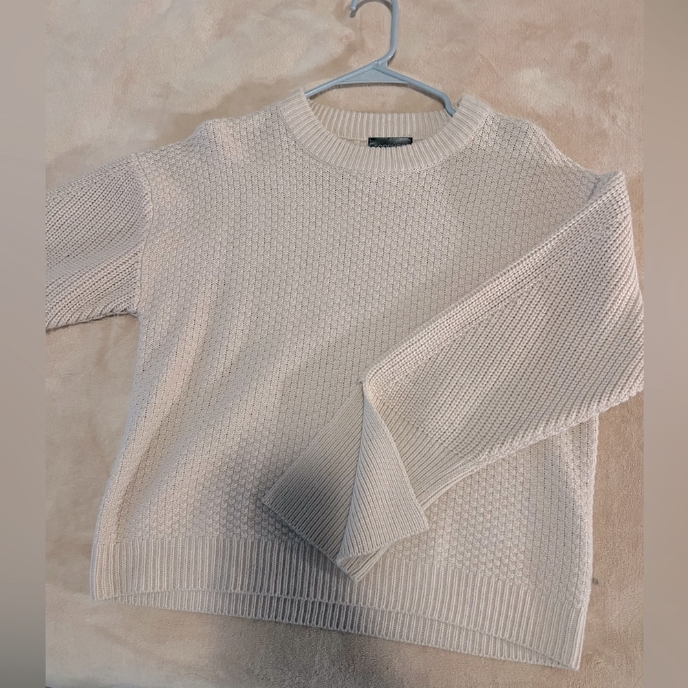 Baby Pink Top Shop Sweater with Wide Split Sleeves.